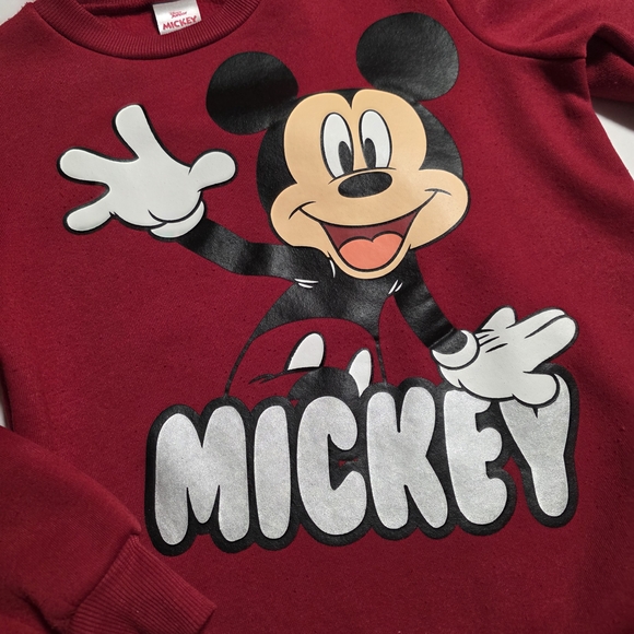 Disney Mickey Mouse Boys 7-8 2-Pc Set: Pullover Sweatshirt Jogger Pants Red/Gary - Picture 6 of 14